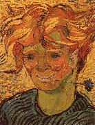 Vincent Van Gogh Young Man with Cornflower (nn04) oil on canvas